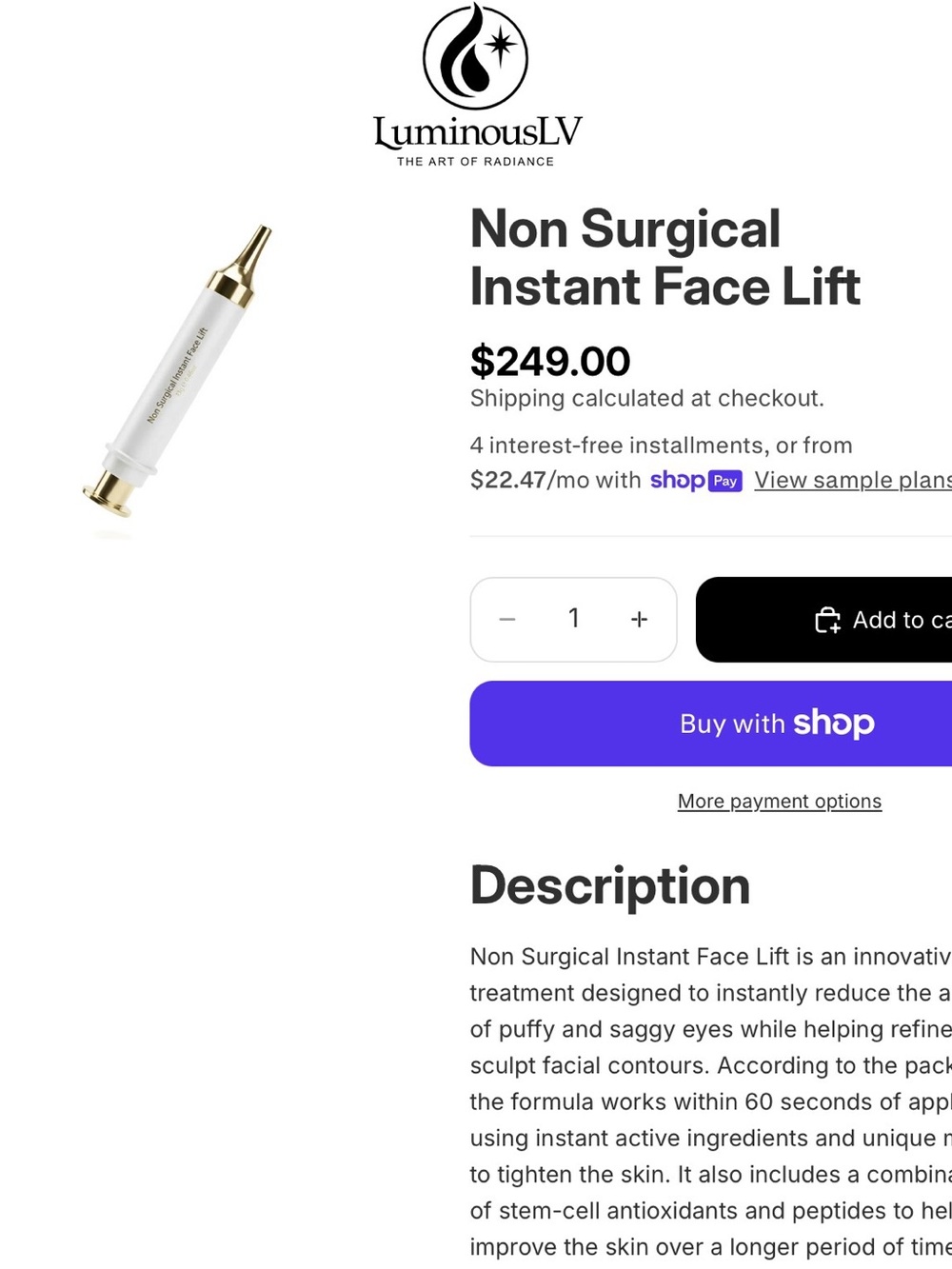 Non Surgical Instant Face Lift – White & Gold